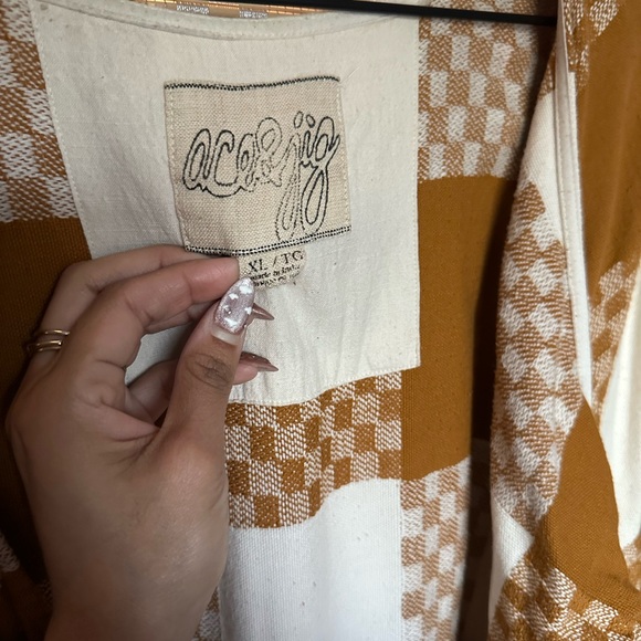 Ace&Jig Mustard Checkered Wrap Dress - Picture 3 of 3